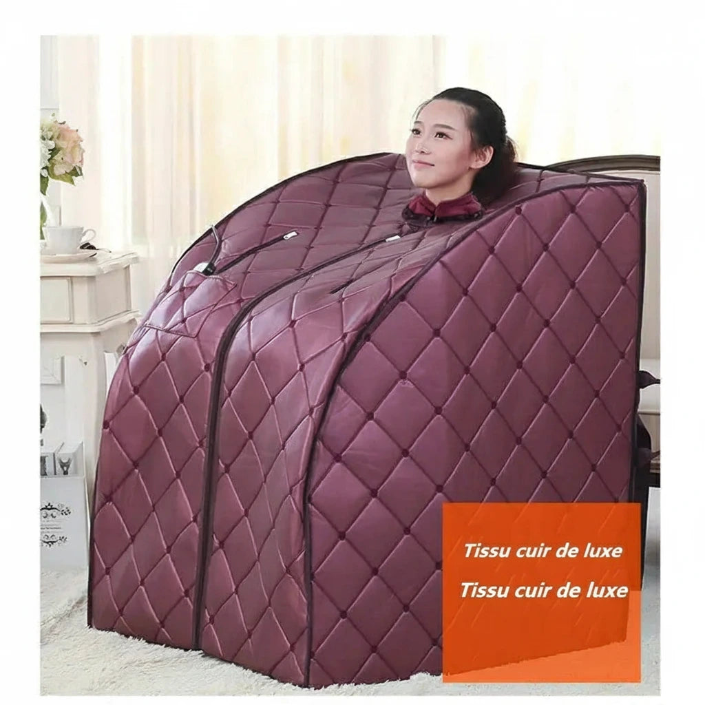 Sauna infrarouge portable pliable rangé verticalement, gain de place à domicile