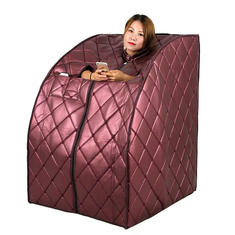 Sauna portable infrarouge 1 place FS-04 avec fauteuil pliant, vue d’ensemble