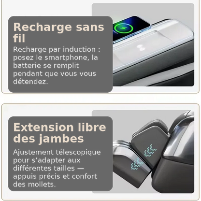 Chauffage lombaires pour un confort immédiat — fauteuil de massage premium