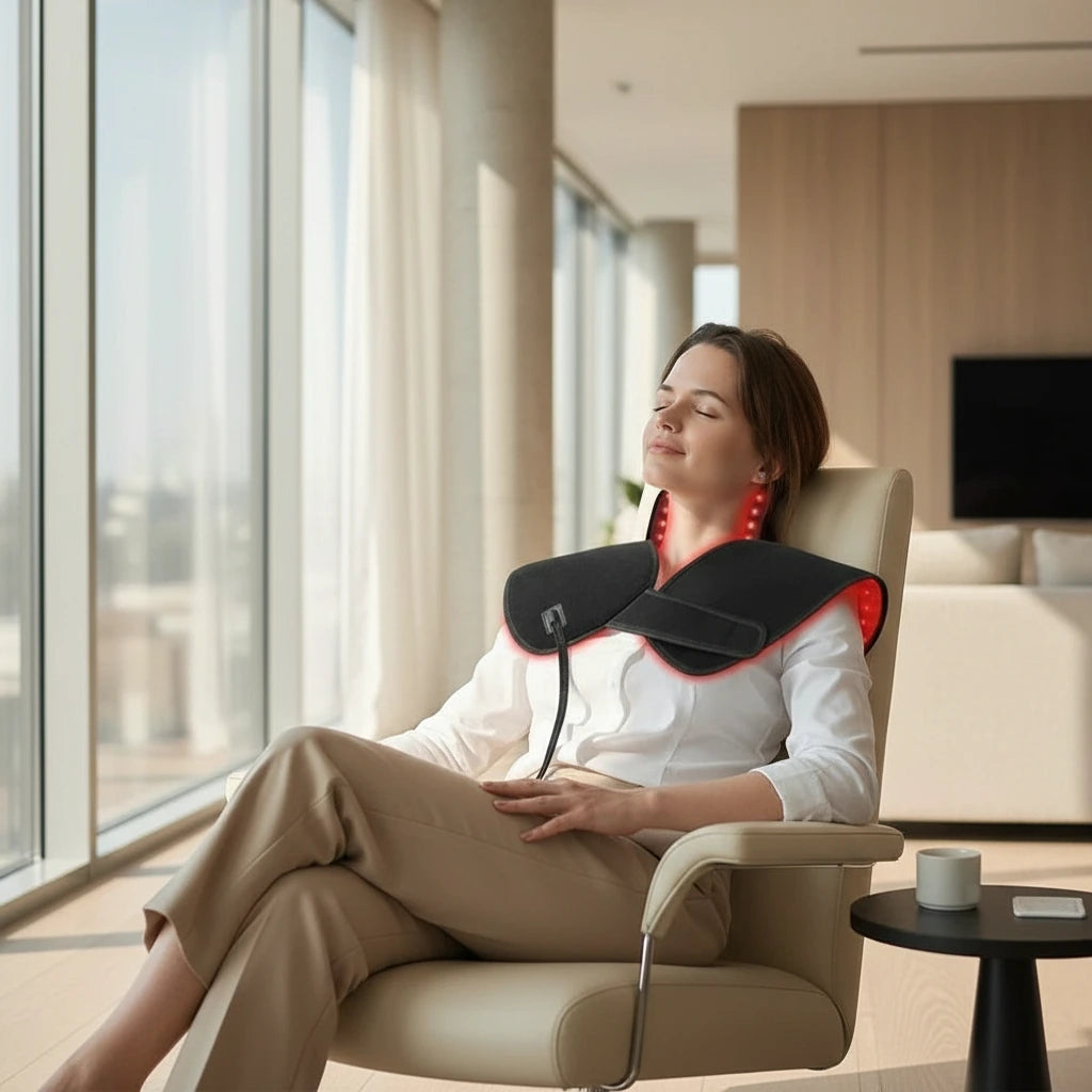 Écharpe de luminothérapie 288 LED 660/850 nm pour nuque et épaules – BienEtrePrestige