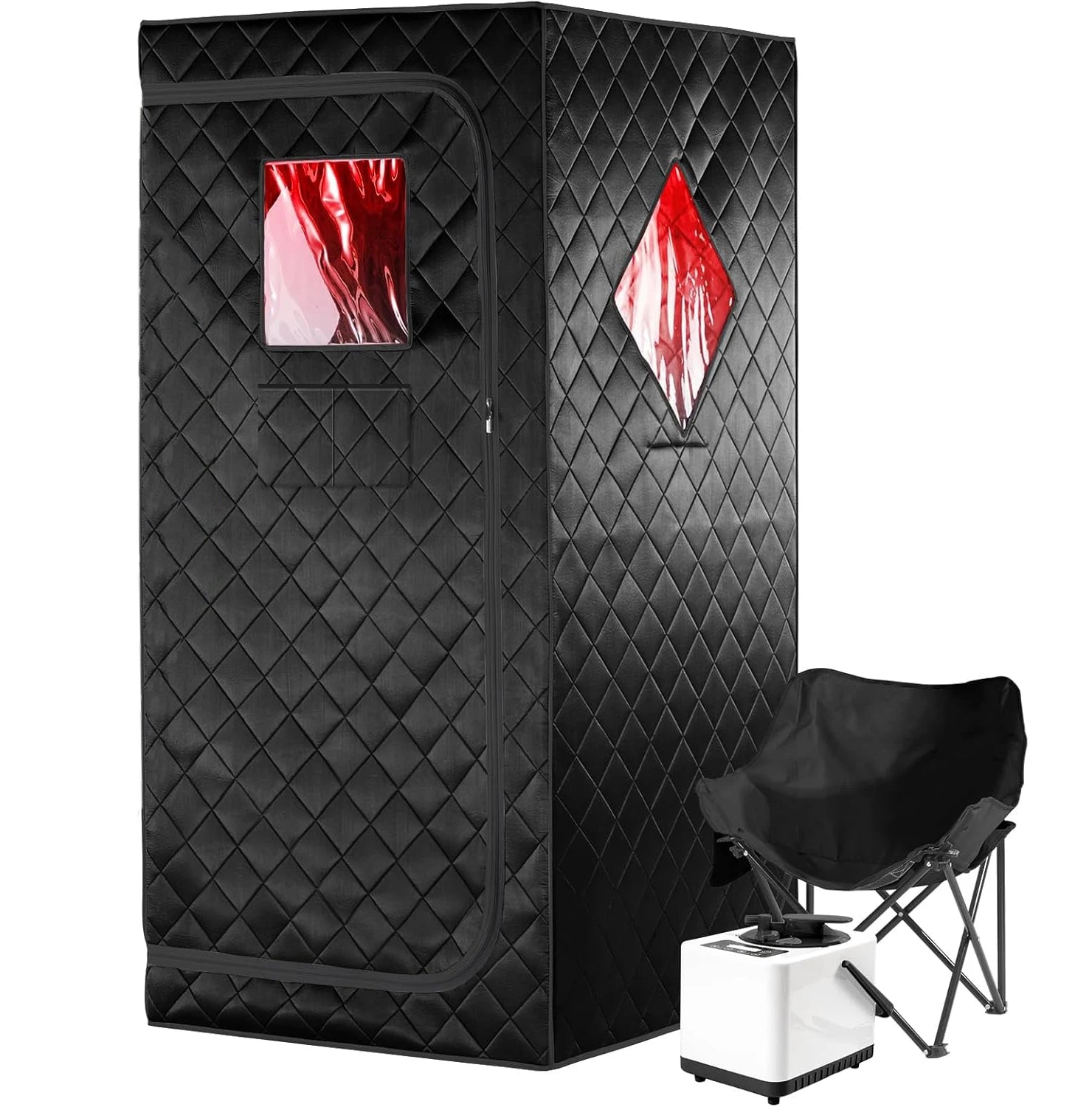 Gros plan sur la lampe rouge 660 nm 120 LED du sauna portable BienEtrePrestige