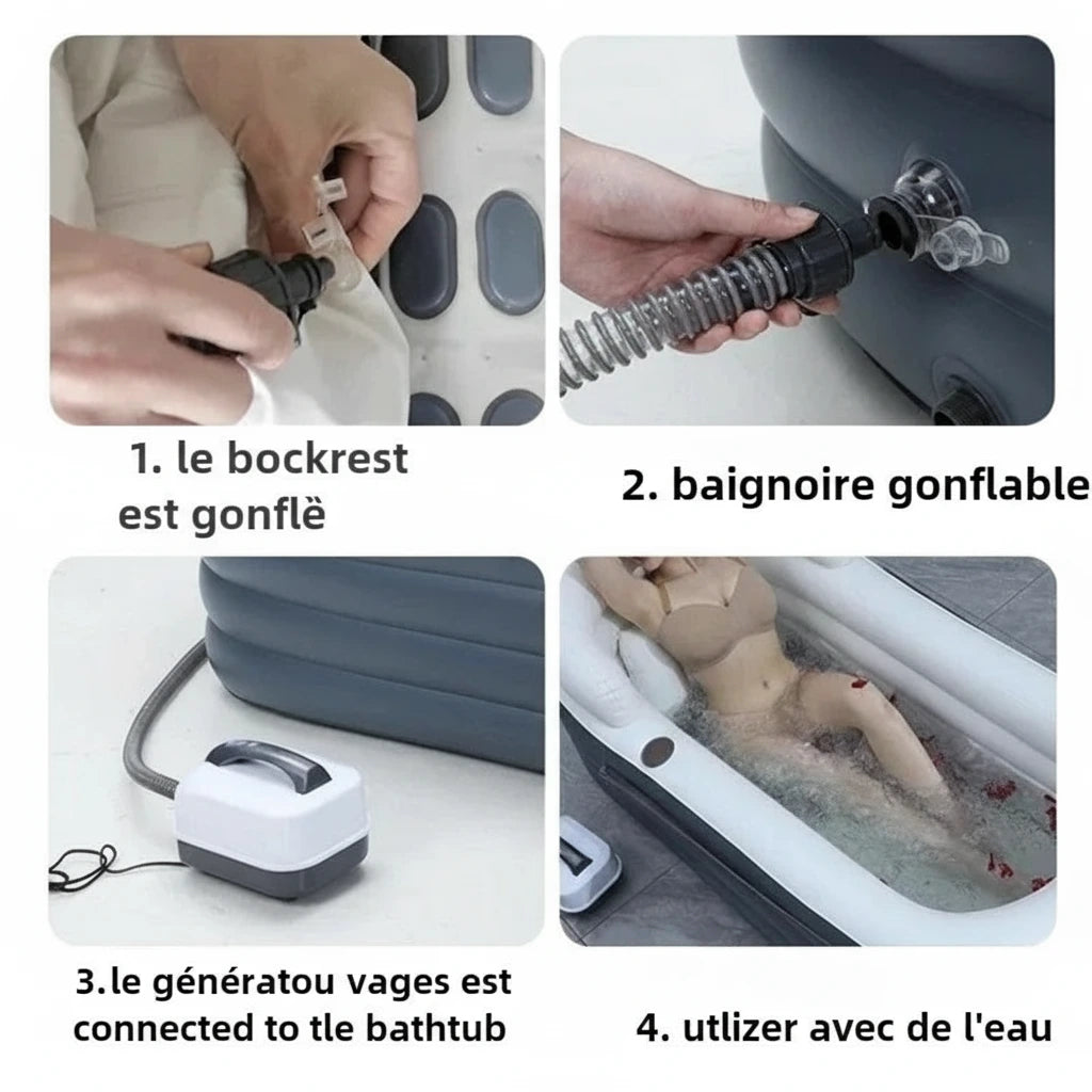 Baignoire îlot 167×75×65 cm — profil latéral élégant