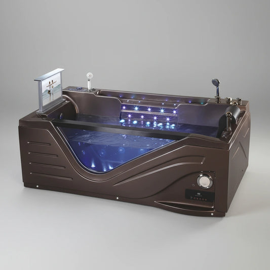 Baignoire balnéo luxe — vue d’ensemble finition blanche