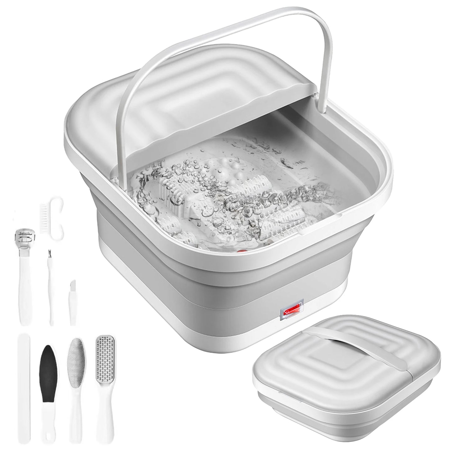 Bulles oxygénées et chauffe 38–48 °C — relaxation plantaire