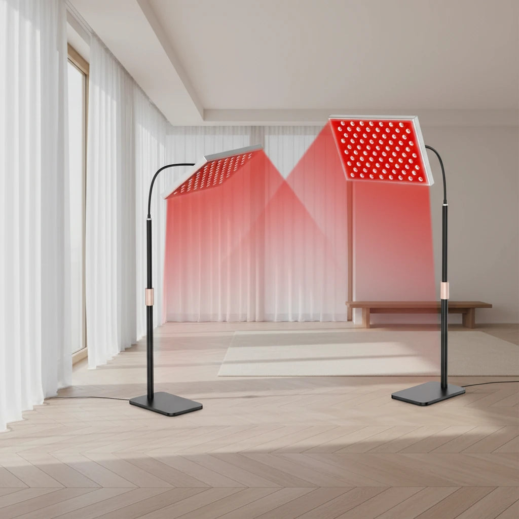Lampe thérapie rouge et proche infrarouge 45 W avec pied réglable