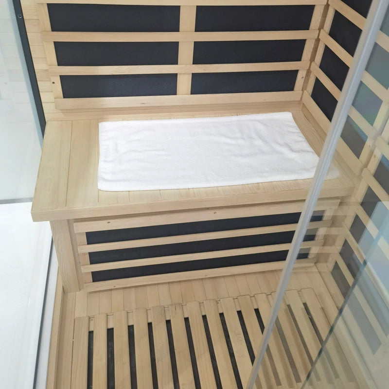 Sauna Hemlock Dual Essence installé dans une suite parentale de luxe