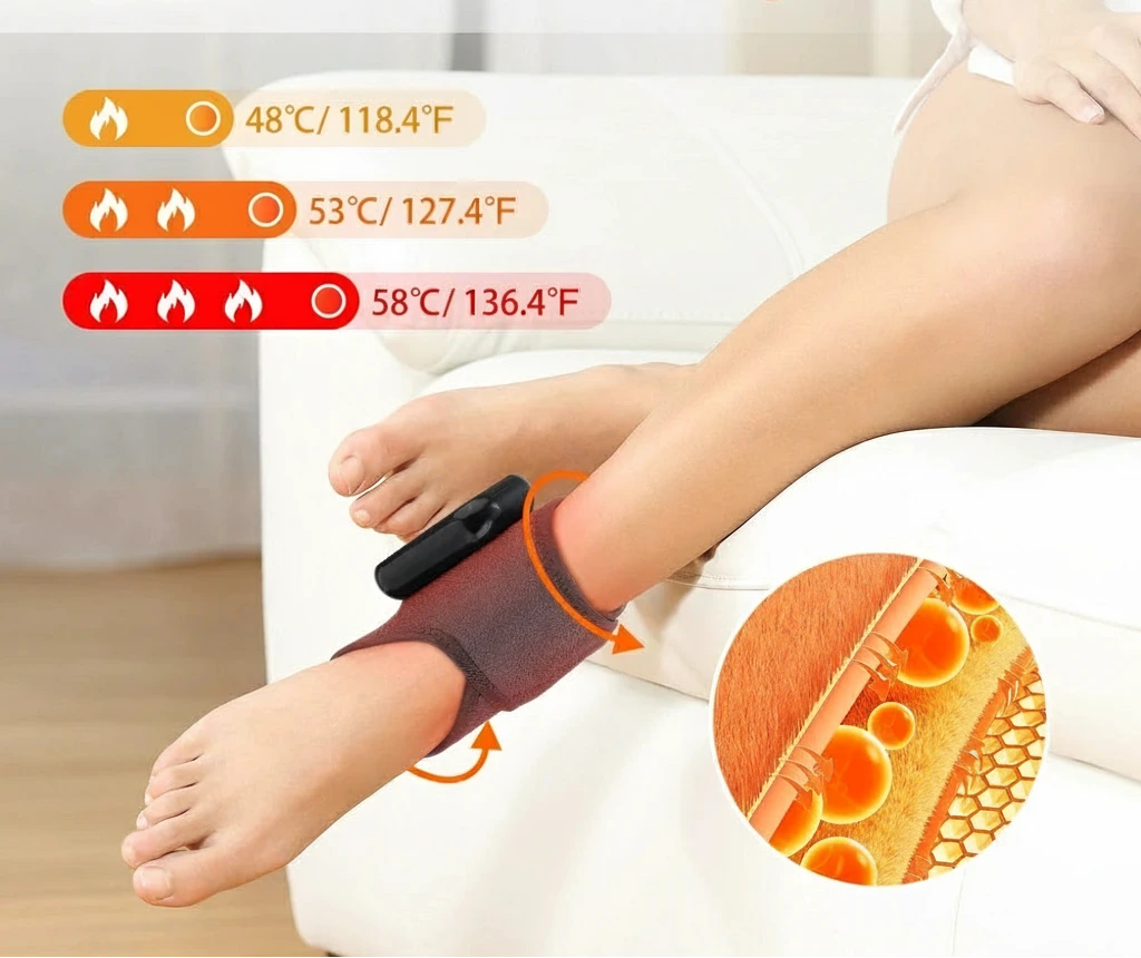 Protection de cheville chauffante — trois niveaux de chaleur ciblée