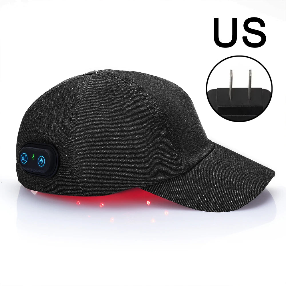 Casquette LED gris – bien-être du cuir chevelu et confort