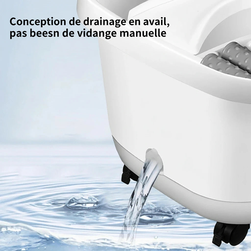 Poignée et roulettes — déplacement pratique du bain de pieds