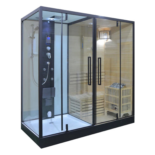 Sauna Hemlock Dual Essence, cabine infrarouge et vapeur sèche en bois Hemlock canadien