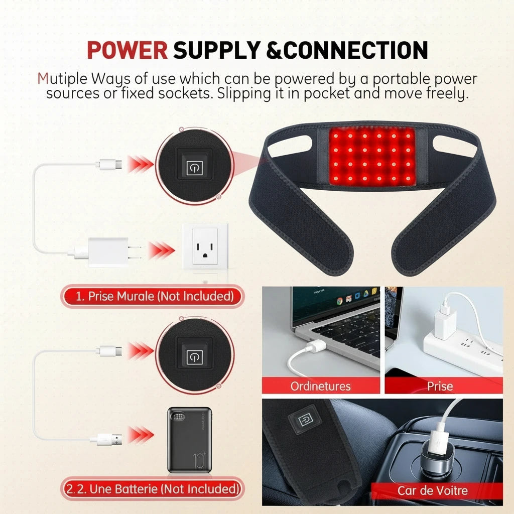 Détail LED 660 nm/850 nm – diffusion homogène, rendu haut de gamme