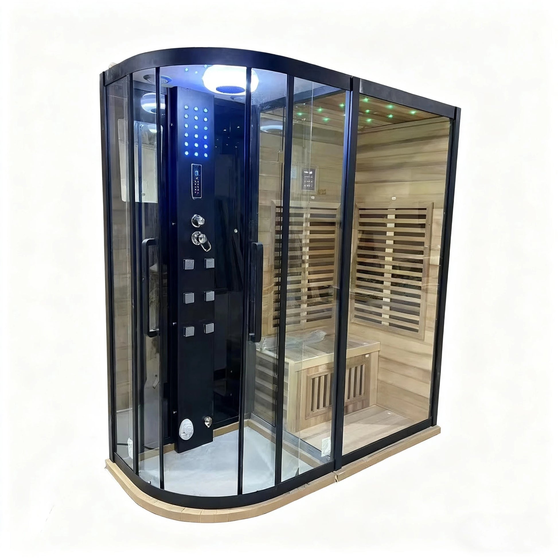 Cabine sauna hammam infrarouge LN000A 2 places avec façade vitrée