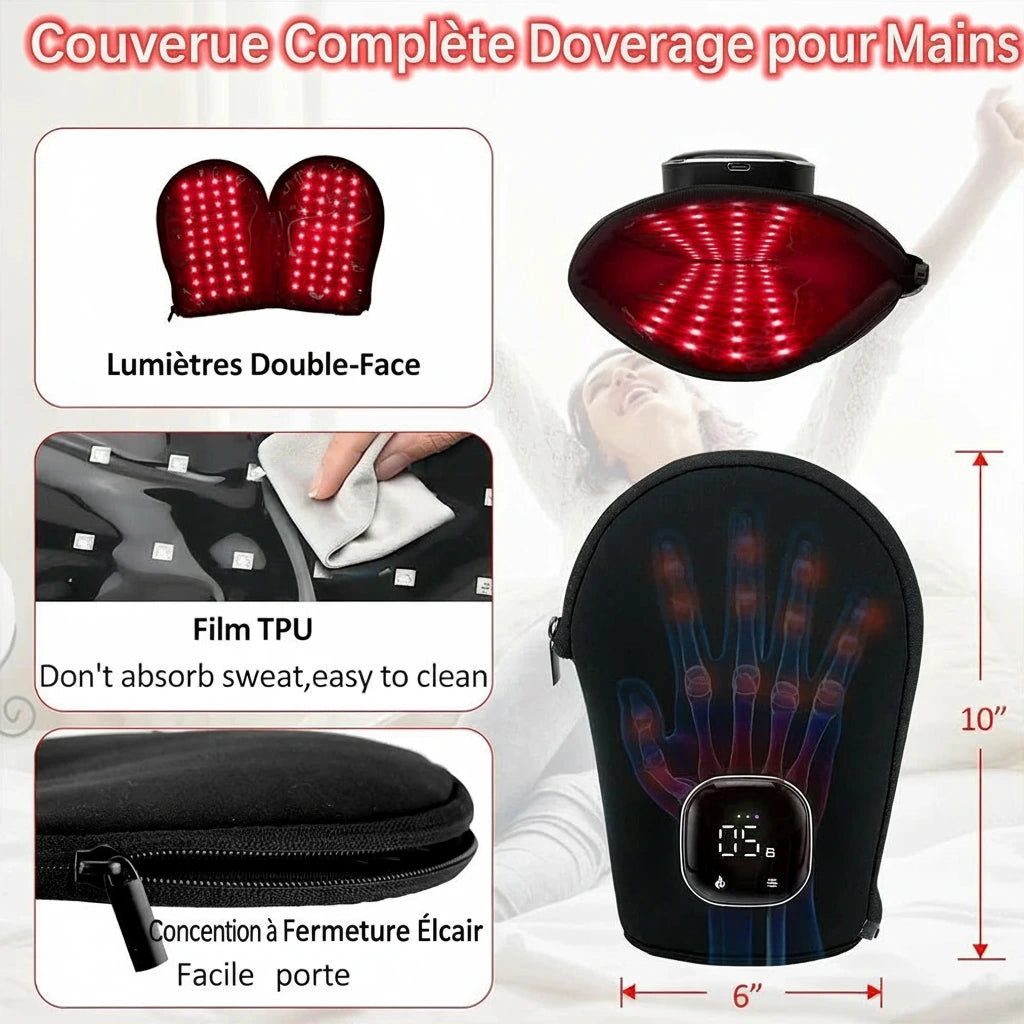 Usage quotidien gant LED sur main et poignet – confort thermique