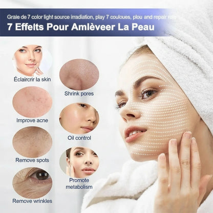 Brumisation hydratante ultrafine pendant la séance de lumière LED