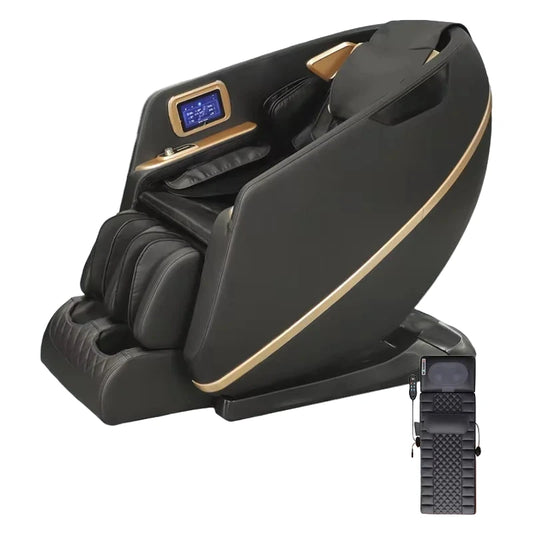 Fauteuil de massage Dual Movement noir, vue 3/4 — Zero-Gravity