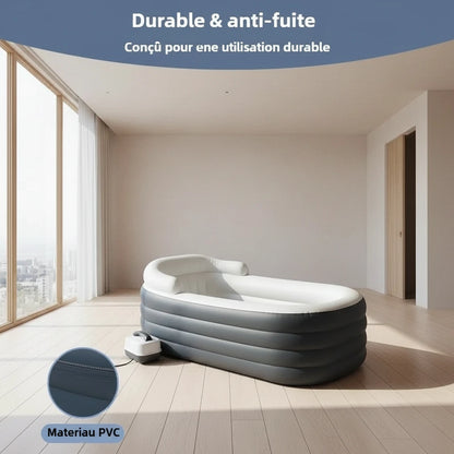 Baignoire freestanding avec jupe intégrale et accoudoirs