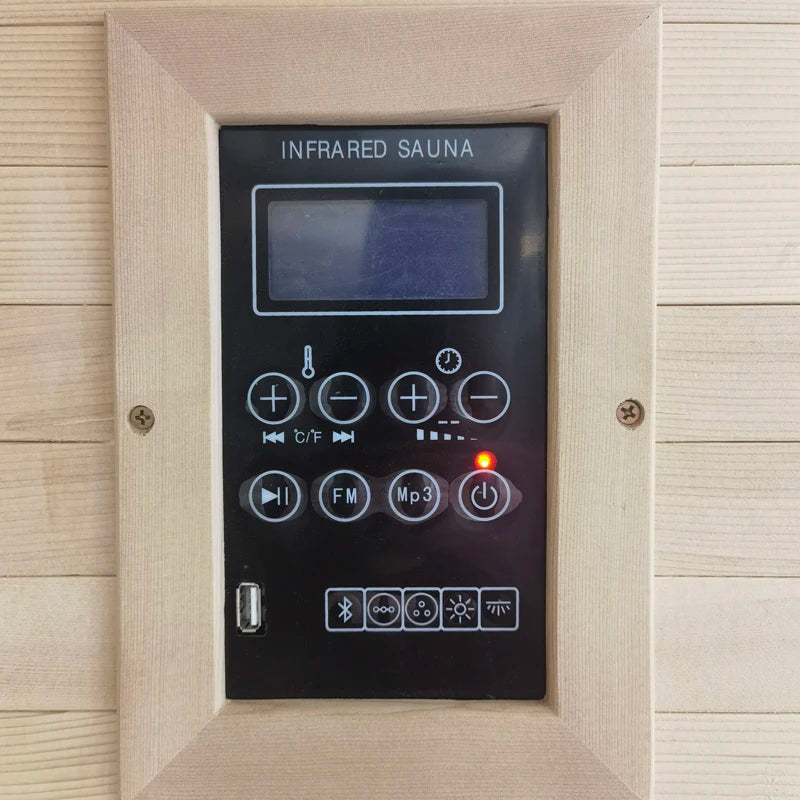 Porte vitrée et façade moderne du sauna Hemlock Dual Essence 1–2 places