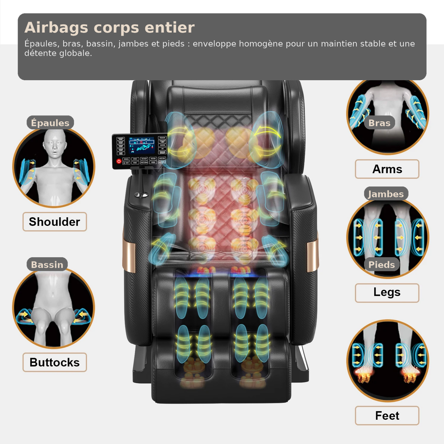 Chauffage lombaire à température agréable — fauteuil Y58